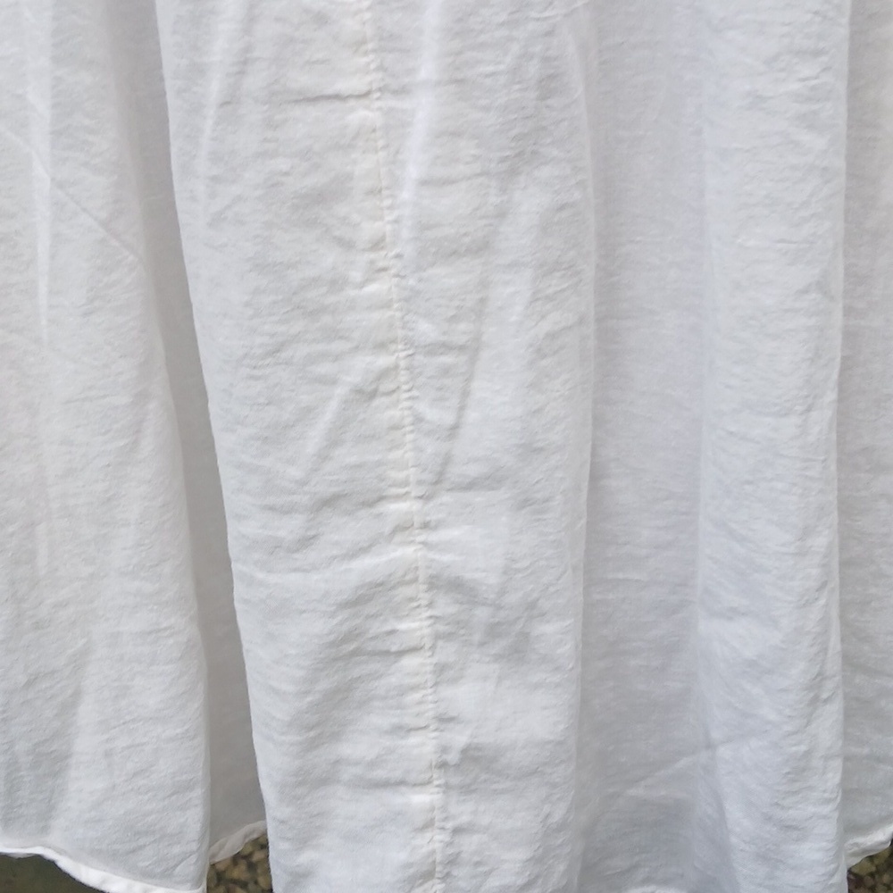 Old Navy Cream  Embroidery Buttondown SplitV Peasant Top size XL - Picture 11 of 12